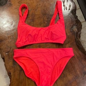 Aerie coral red/pink swimsuit size small